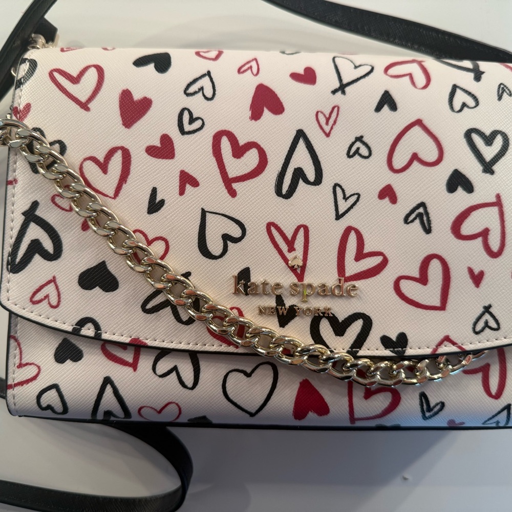 Kate Spade Heart Pattern Crossbody Bag - Red, Black, Cream